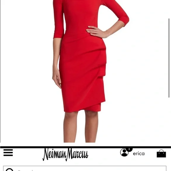 Chiara Boni ruffled Black dress black size stretch off shoulder slits body con - Picture 2 of 6